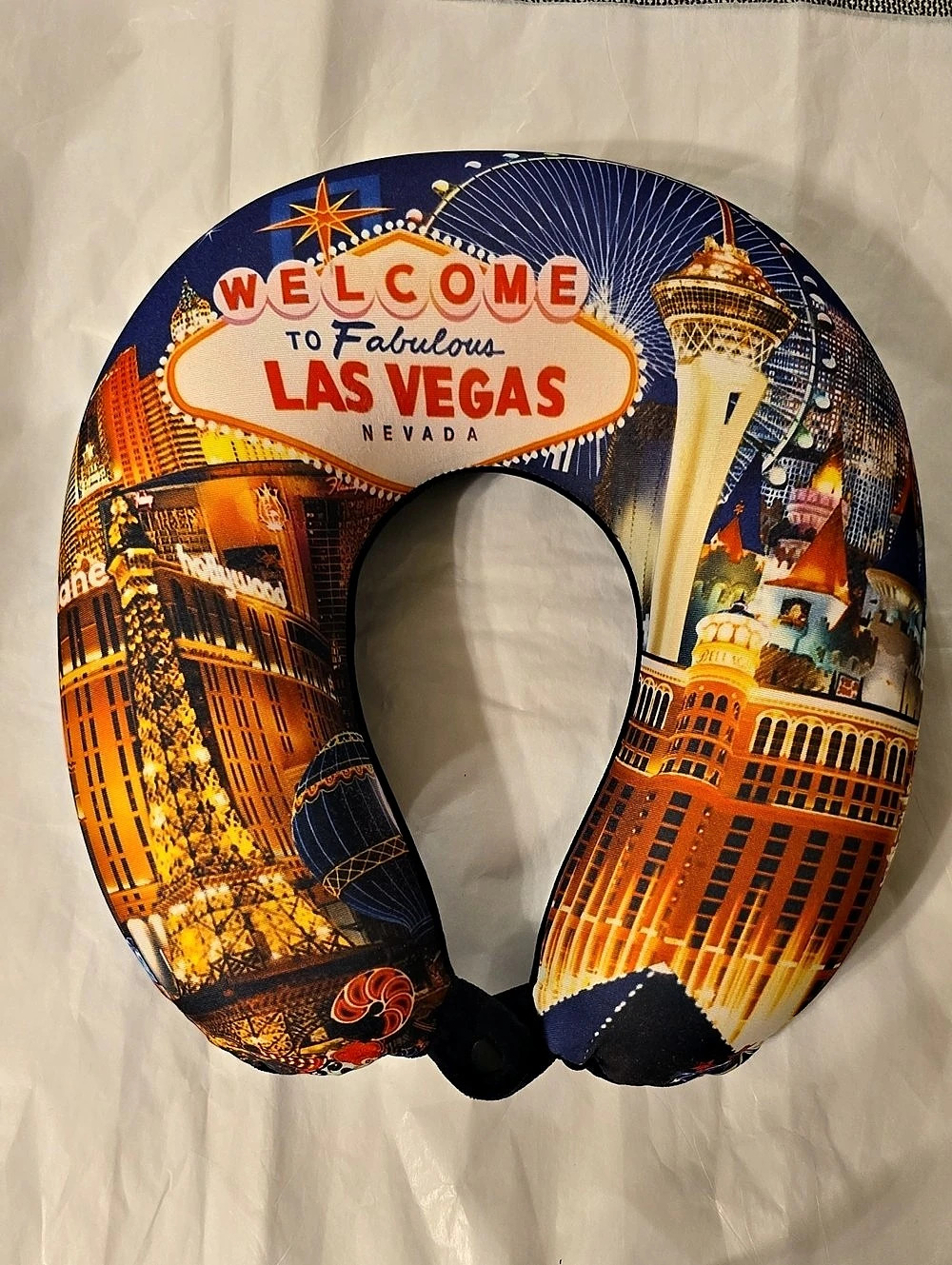 Las Vegas Travel Neck Pillow Black